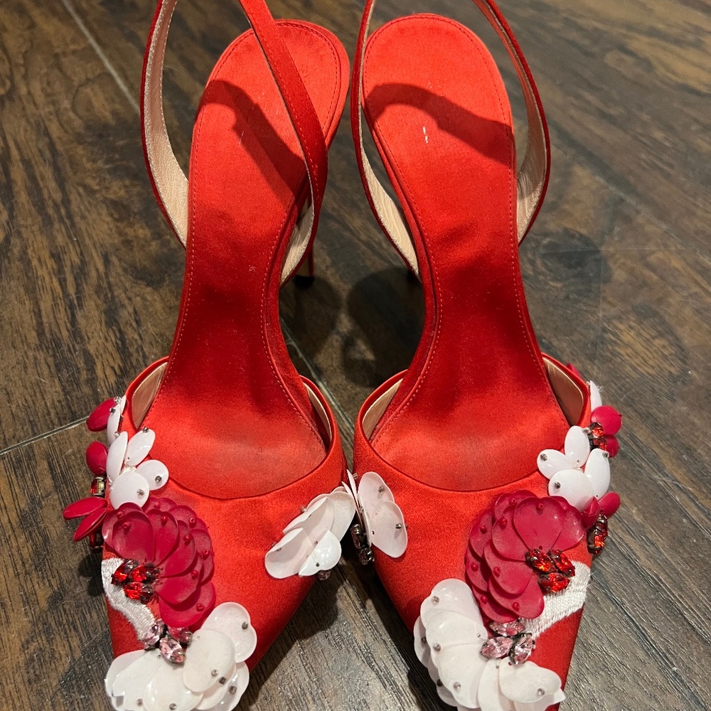Giambattista Valli red floral heels